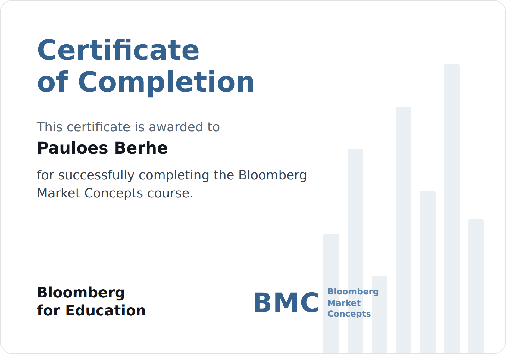 Bloomberg Market Concepts (BMC)