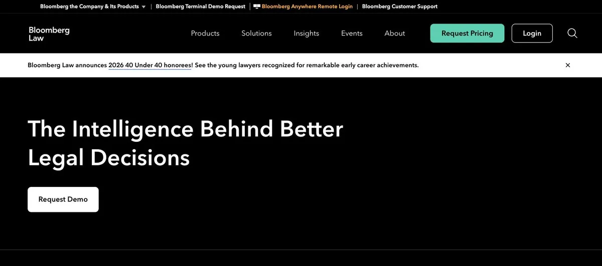 Screenshot of Bloomberg Law