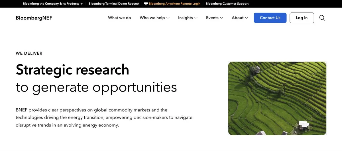 Screenshot of BloombergNEF