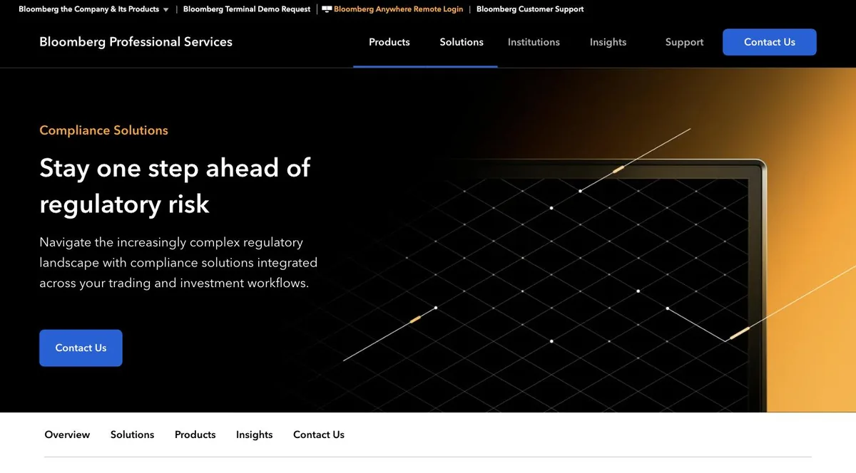 Screenshot of Compliance Solutions