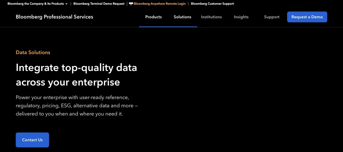 Screenshot of Data Solutions