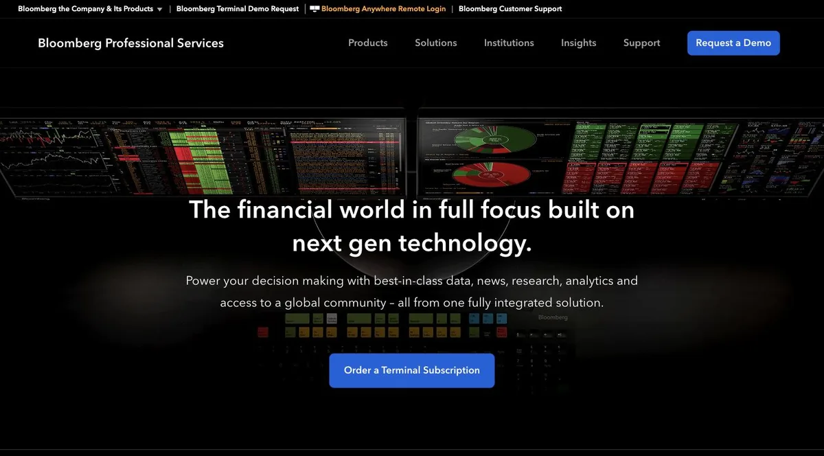 Screenshot of Bloomberg Professional