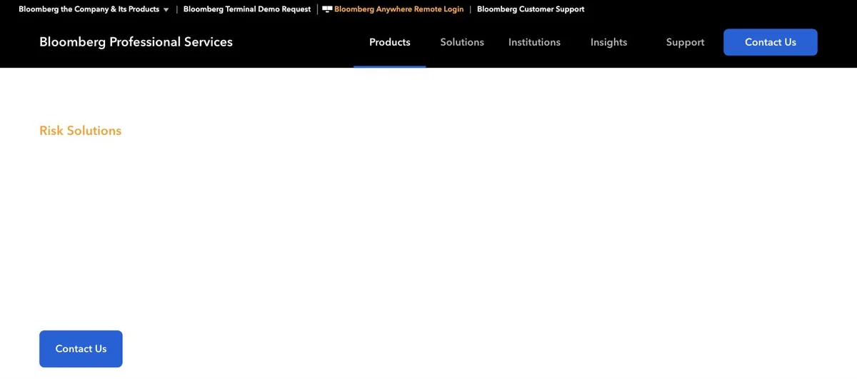 Screenshot of Risk Solutions