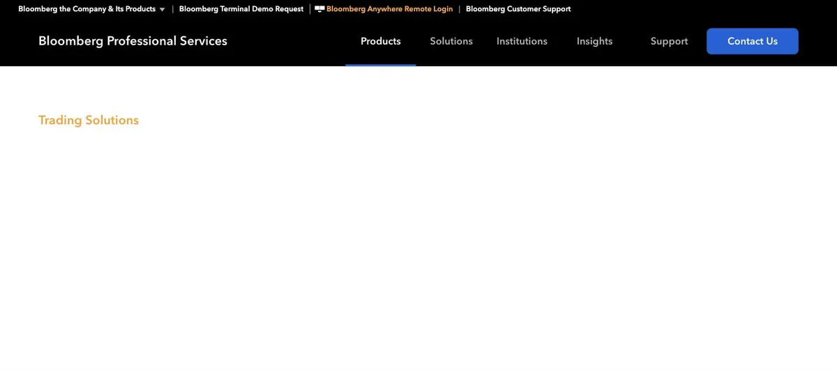 Screenshot of Trading Solutions