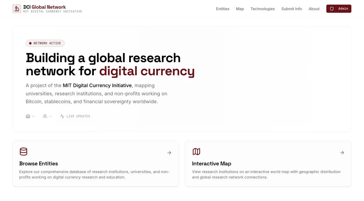 Screenshot of DCI Global Research Map